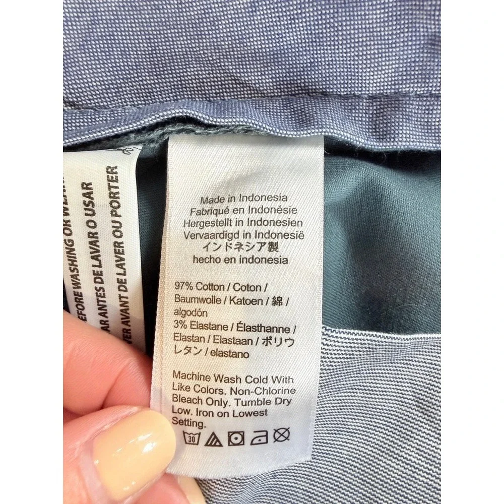 J.Crew 484 Slim‎ Fit Stretch Chino Pants Mens 32x32 Green Blue AR885